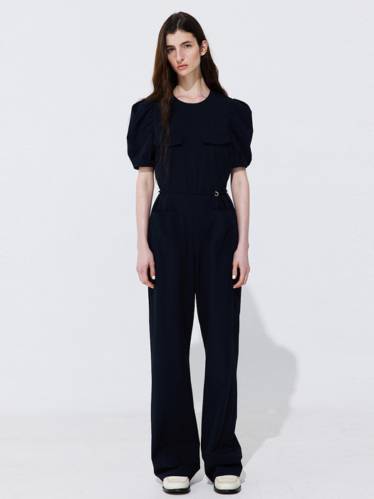 Puff Belted Jumpsuit_Navy