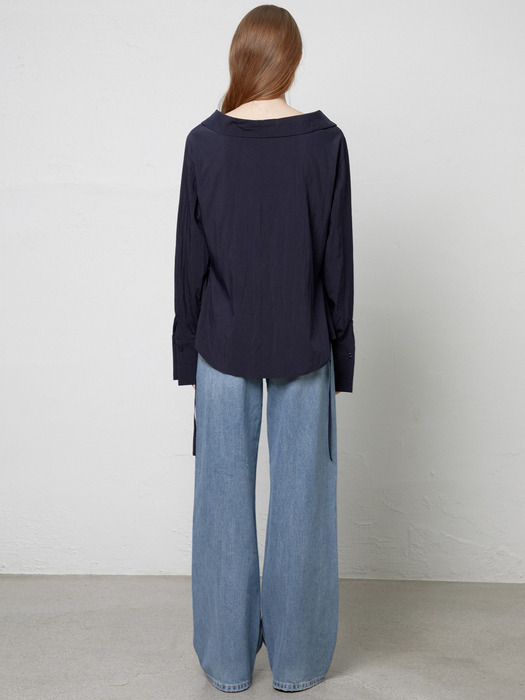 Off Shoulder Chloe Shirts_Deep Navy