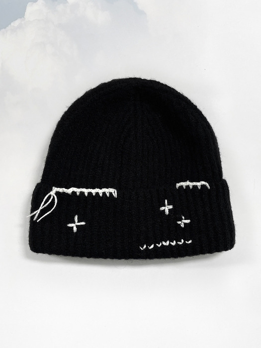 Hand Stitched Beanie_BLACK