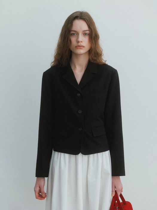 Faye Cotton Jacket in Black