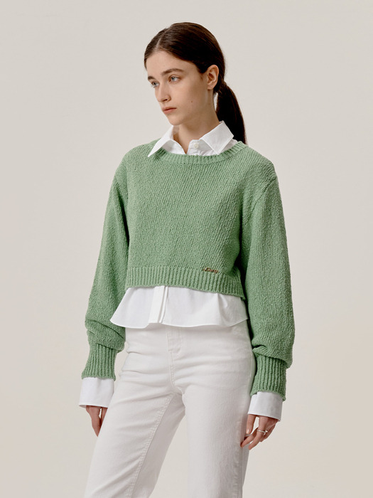 Coa Crop Knit Top_Light Green