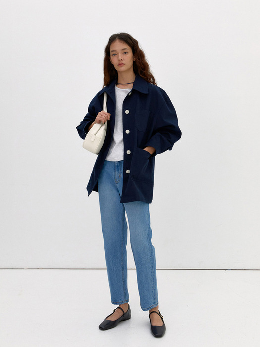 French cotton work jacket (Navy)