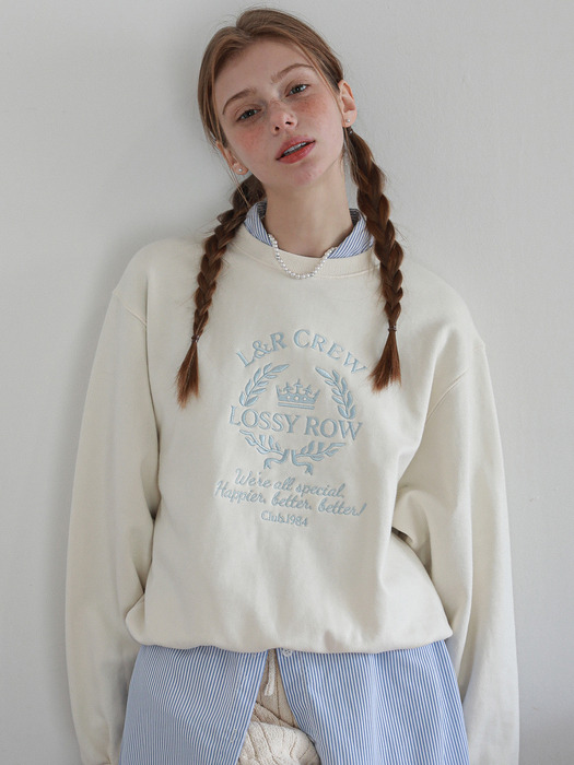 L&R CREW Logo sweatshirt _Cream