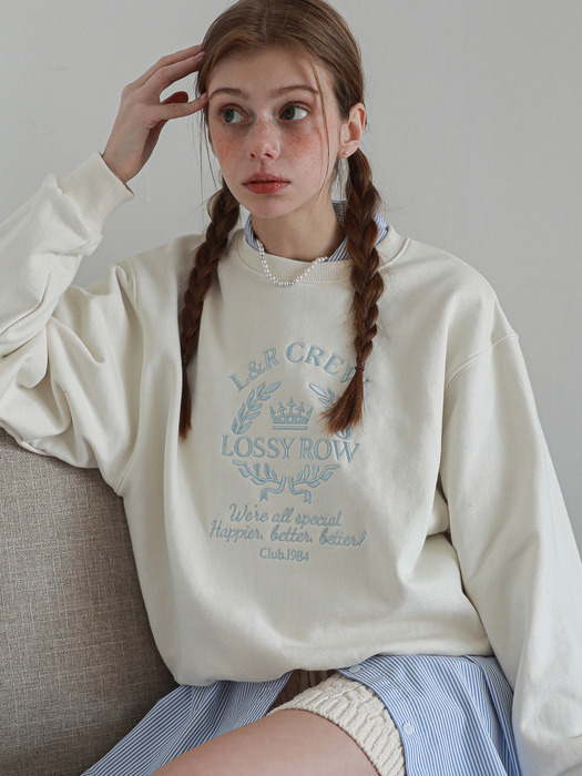 L&R CREW Logo sweatshirt _Cream