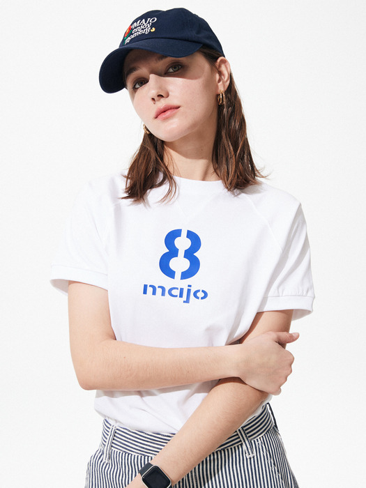 Eight Stencil Logo T-shirt [White]