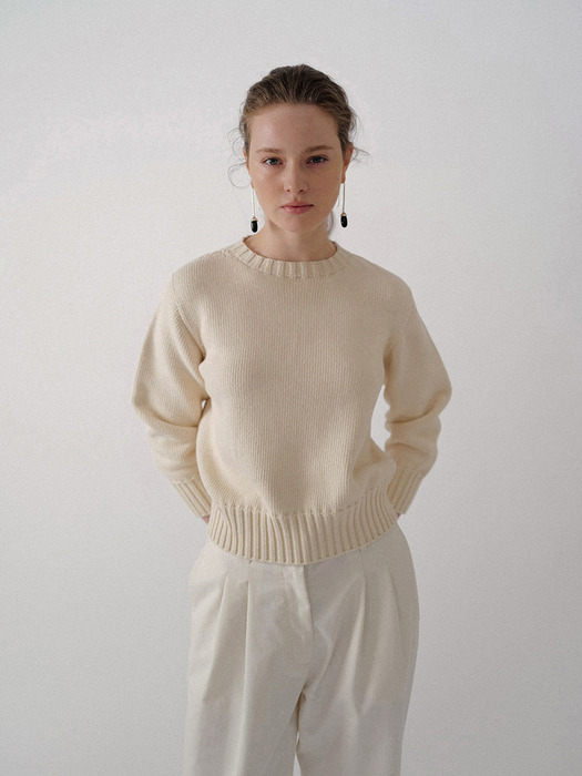 Piya cotton wholegarment knit (Ivory)