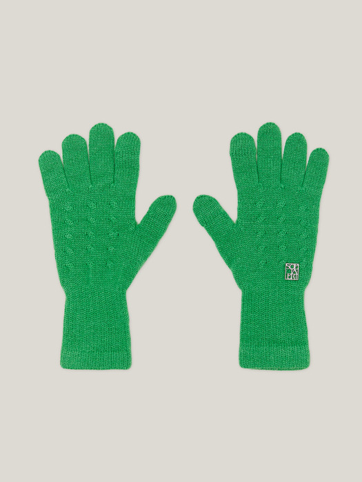 Cashmere 100% Finger Hole Knit Gloves For Womens (Forest Green)