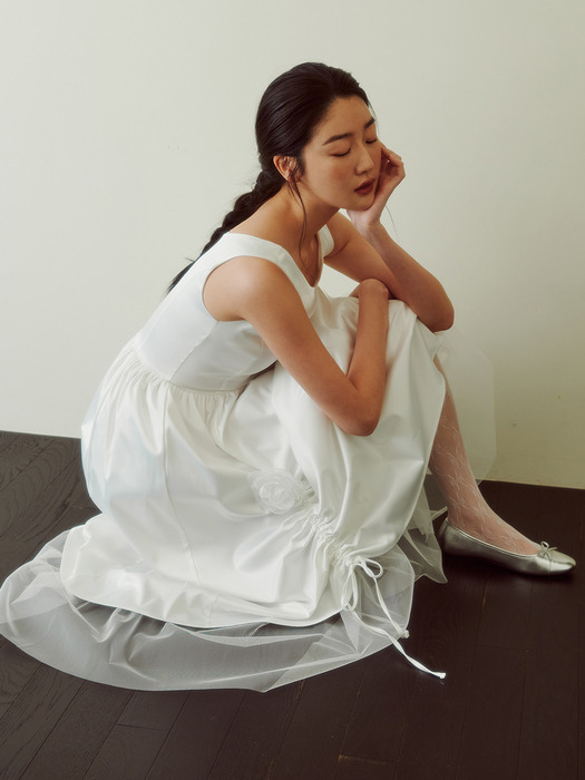 Bridal Rosy Bow Dress_white