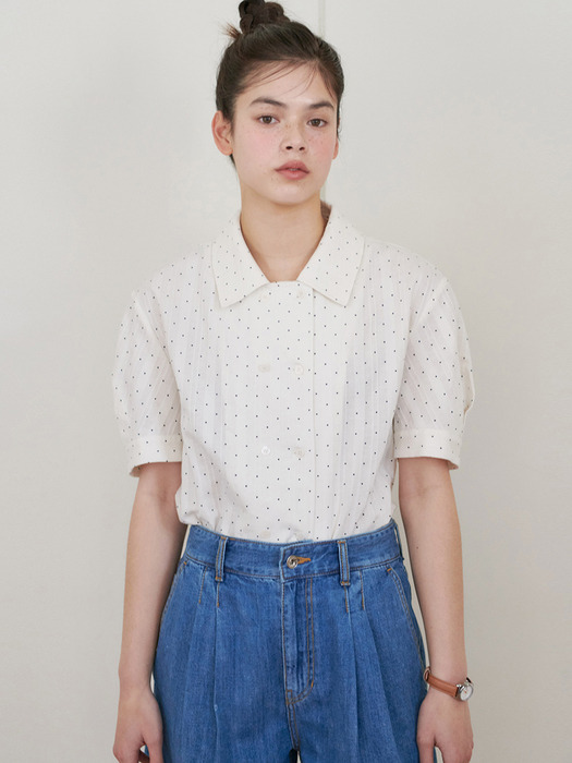 24N summer vintage blouse [IV/DOT]