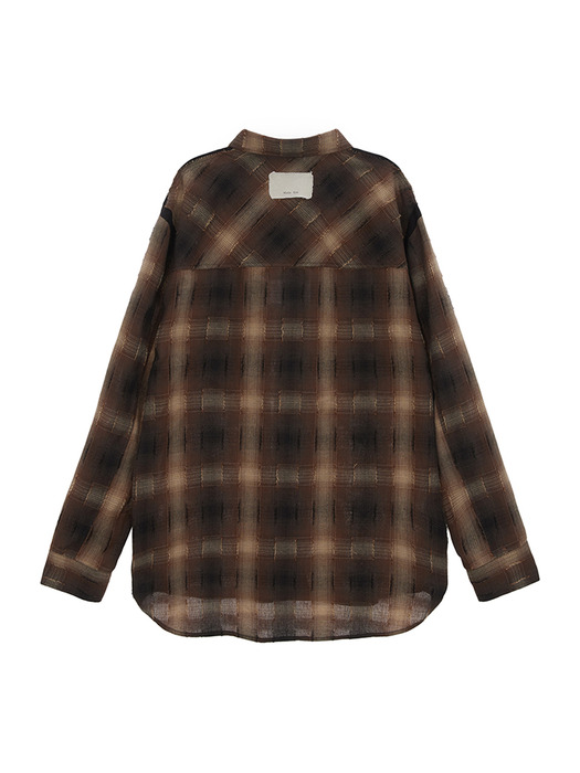 TWO POCKET CHECK SHIRT IN BROWN