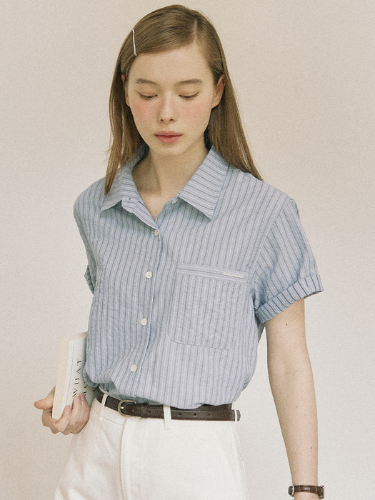 Anne Stripe Shirt - Blue
