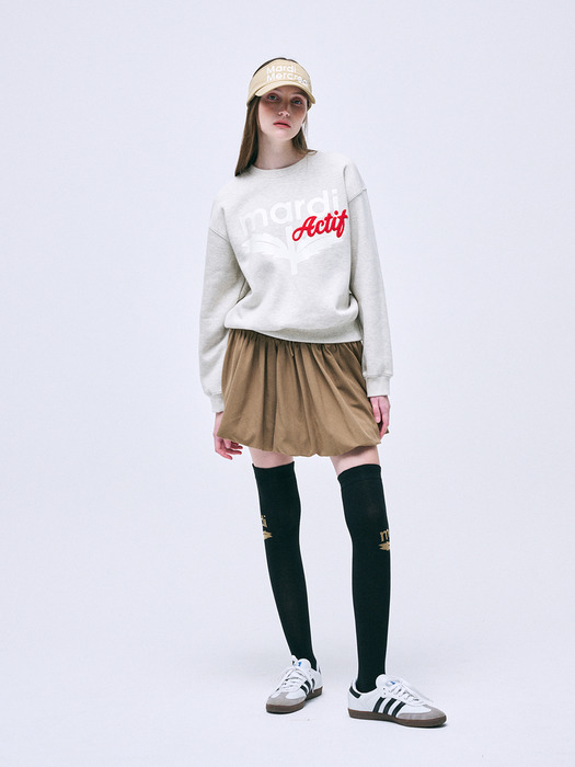 BRUSHED SWEATSHIRT ACTIF BLOOMMARDI_OATMEAL RED