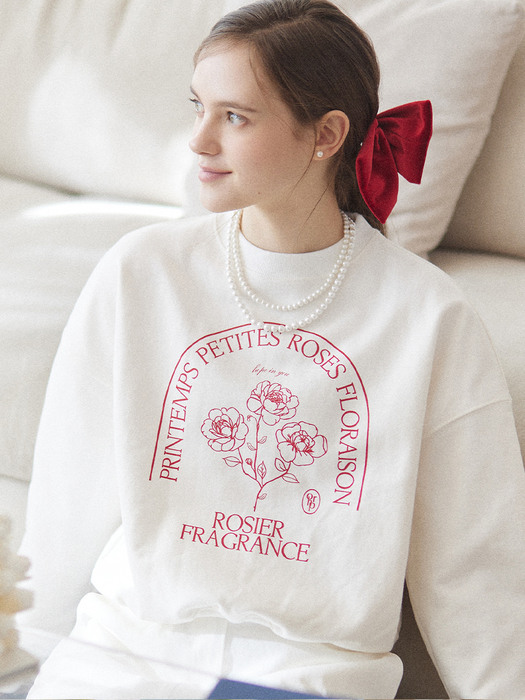 Petite Rose Sweatshirt  - Red