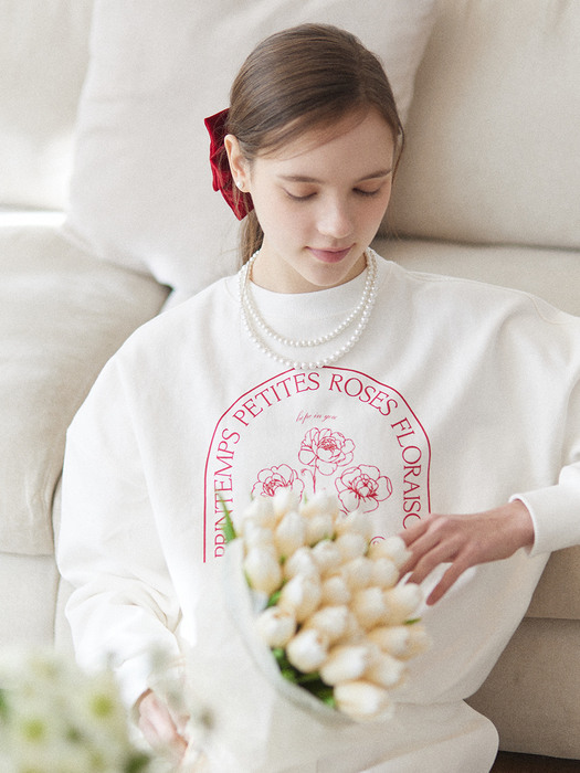 Petite Rose Sweatshirt  - Red