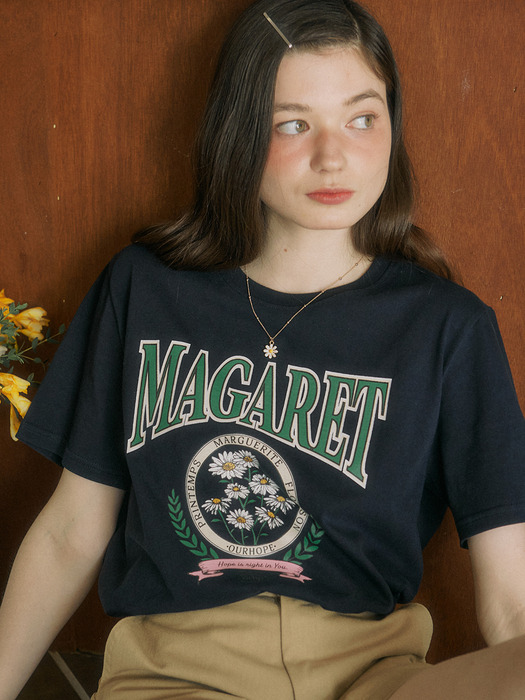 Margaret Artwork T-shirt - Navy