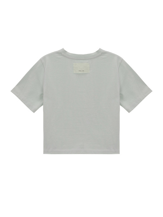 MATIN EDGE STITCH LOGO CROP TOP IN LIGHT GREEN