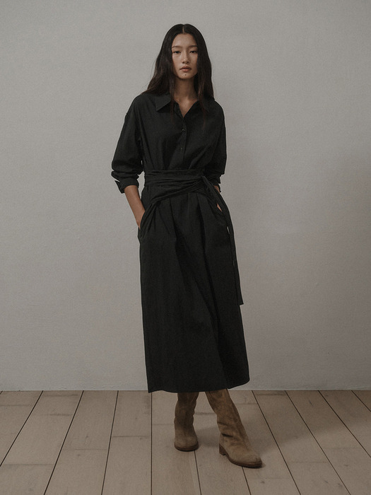 RENEE STRAP LONG DRESS_CHARCOAL