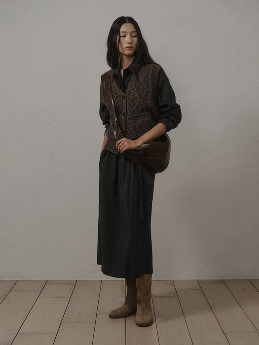 RENEE STRAP LONG DRESS_CHARCOAL