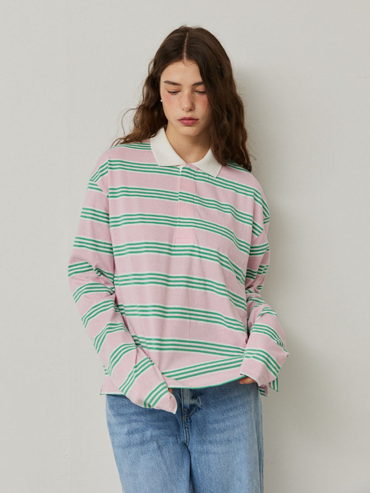 MULTI STRIPE RUGBY T-SHIRT