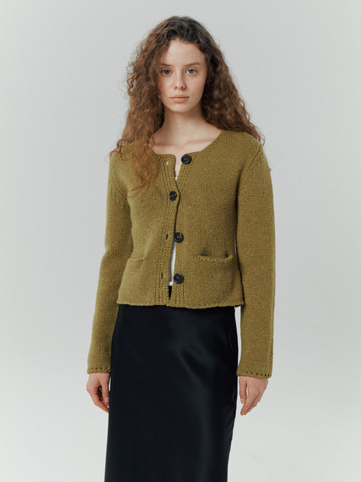 Audrey Nep Cardigan in Olive