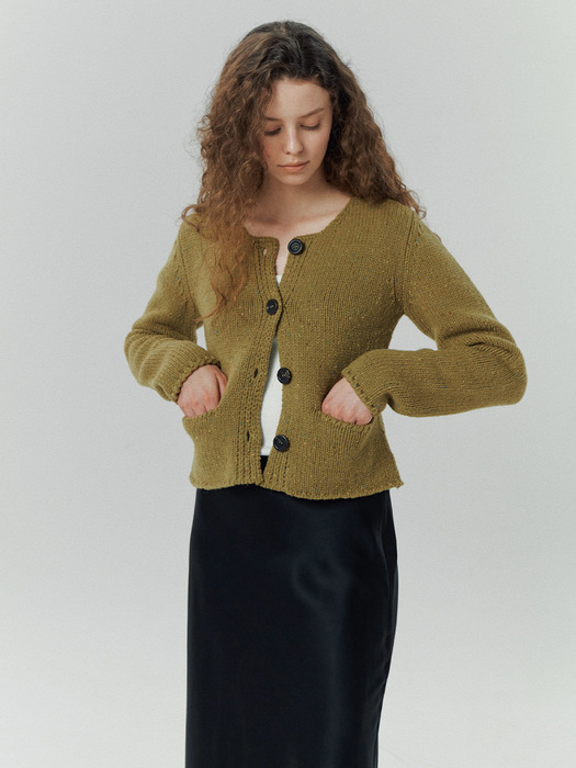 Audrey Nep Cardigan in Olive