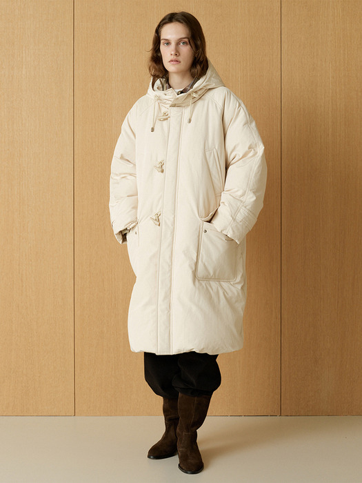 Hooded Long Goose Down(Cream)