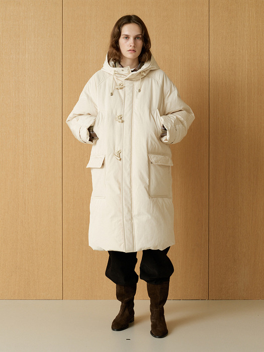 Hooded Long Goose Down(Cream)