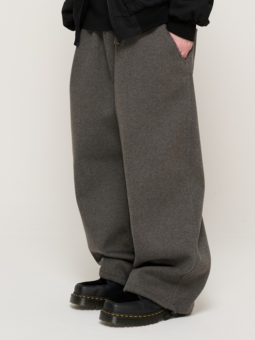 WOOL WIDE STRING SWEAT PANTS (CHARCOAL)