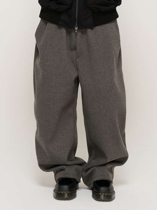 WOOL WIDE STRING SWEAT PANTS (CHARCOAL)