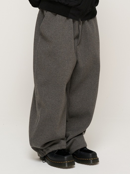 WOOL WIDE STRING SWEAT PANTS (CHARCOAL)