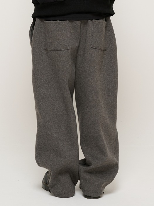 WOOL WIDE STRING SWEAT PANTS (CHARCOAL)