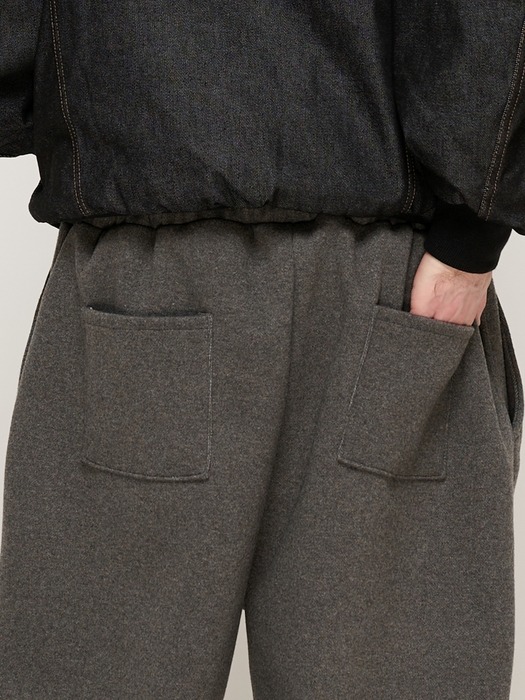 WOOL WIDE STRING SWEAT PANTS (CHARCOAL)