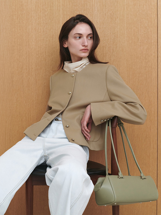 Collarless Twill Jacket SW5SJ111-96