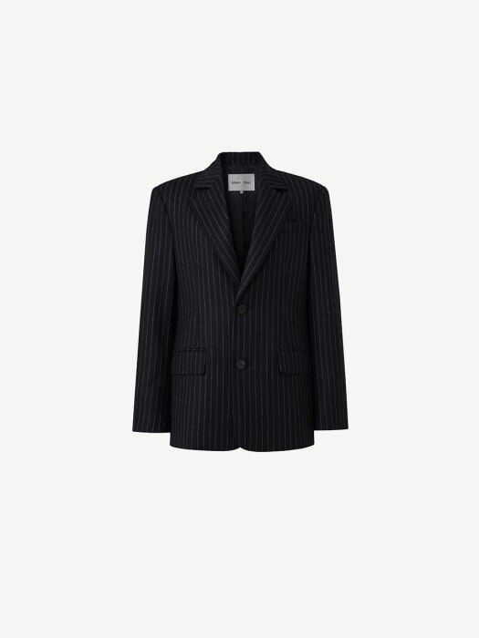 Pinstripe oversized virgin wool blazer