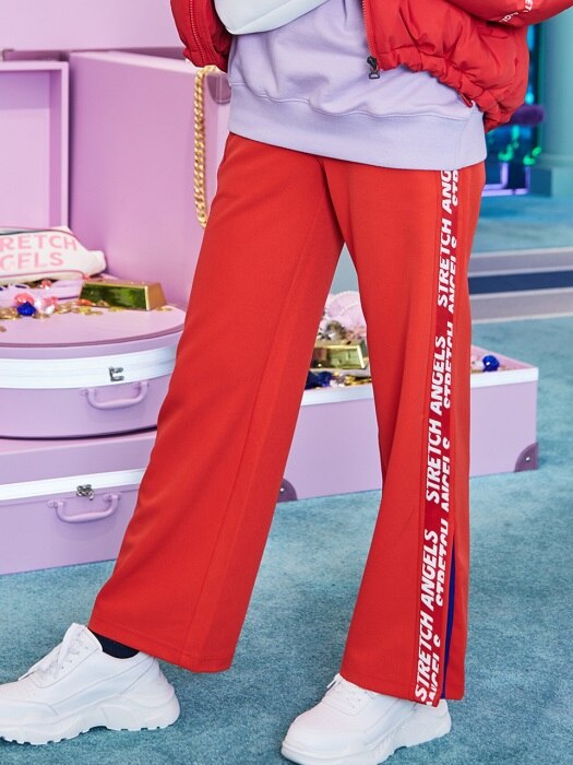 Strap logo point track pants (Red)