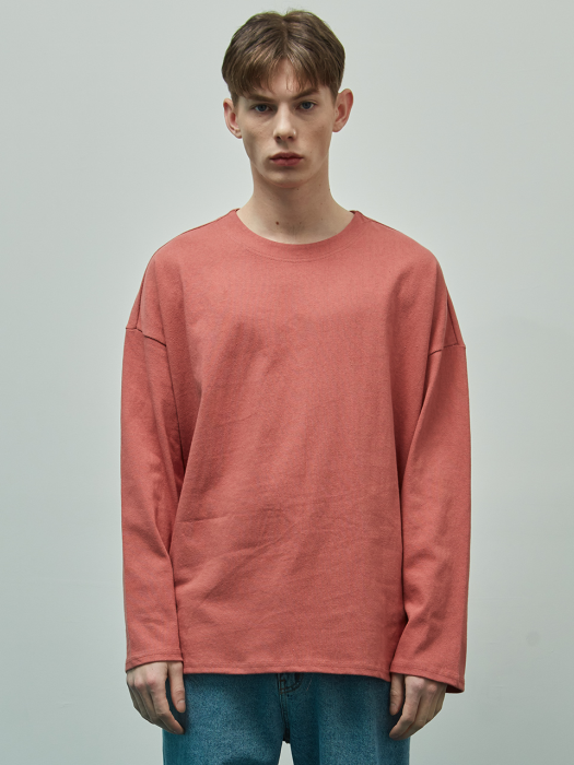 19SS OVERFIT LONG SLEEVE TEE (ROSE PINK)
