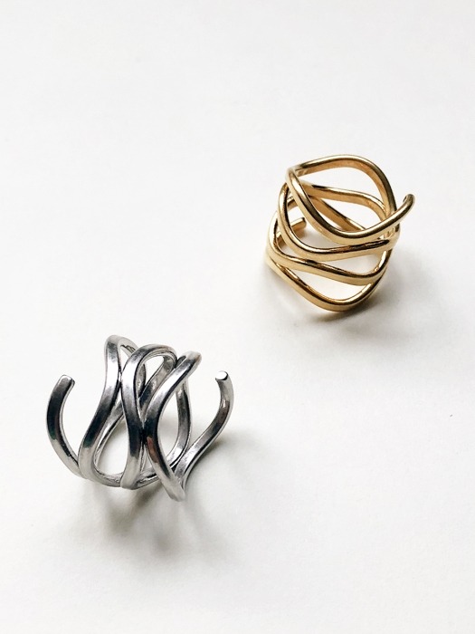 Bold wave Ring (2color)