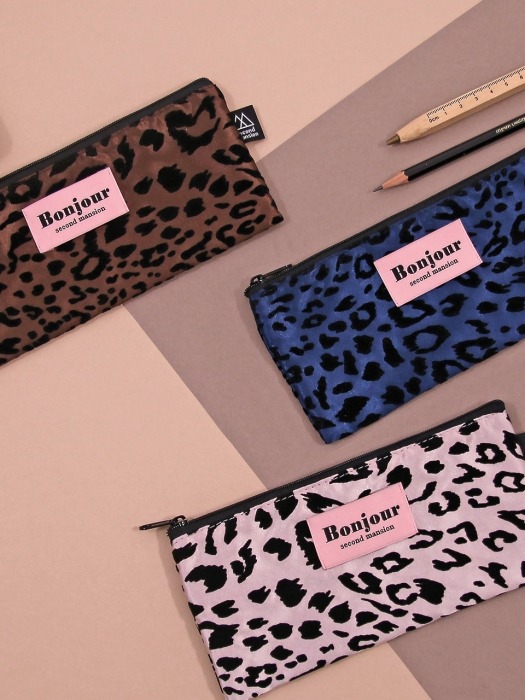 BONJOUR LEOPARD PENCIL CASE