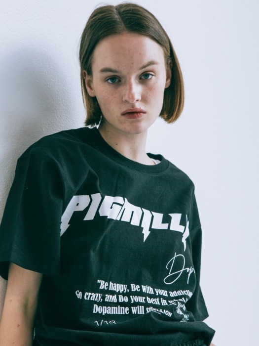 [PIGMILLION x DOPAMIN.C] Thunder Tee (BLACK)