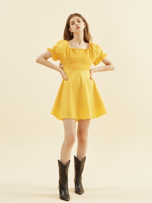 Smocking Dress_ Yellow