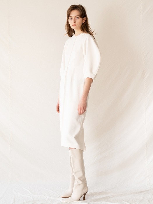 FW19 Cocoon Sleeve Dress White