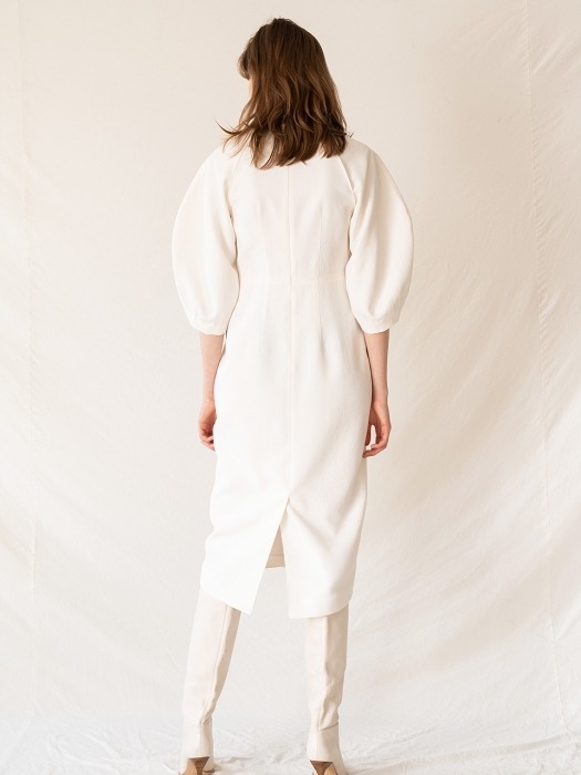 FW19 Cocoon Sleeve Dress White