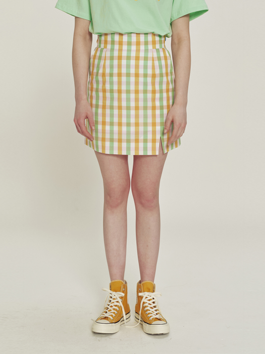Beth Gingham set mini skirt_SS3618GO