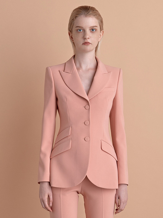 VICTORIAN SINGLE BREASTED JACKET-CORAL