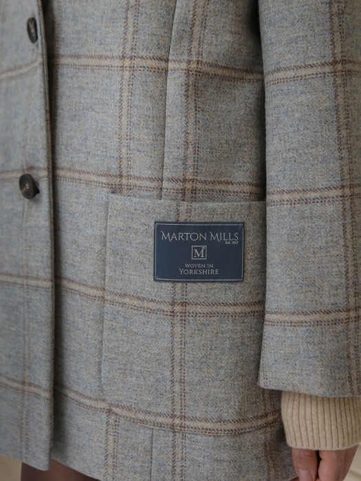 002 Marton Mills wool check jacket [BK]