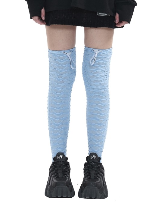 Stopper logo knee socks.U_BL