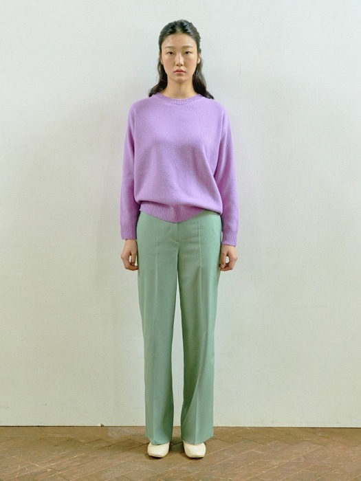 MINT WOOL BLEND STRAIGHT PANTS 