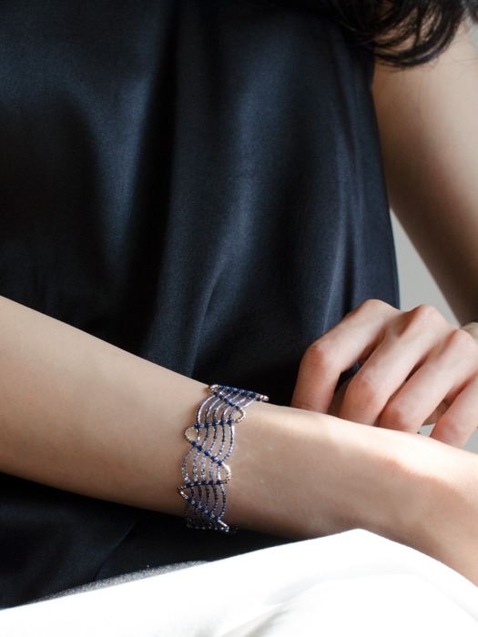 LUMIN bracelet, Classic Blue & Silver