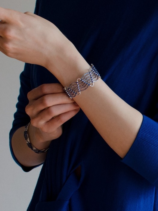 LUMIN bracelet, Classic Blue & Silver