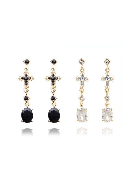 Crossed `drop` Style Earrings